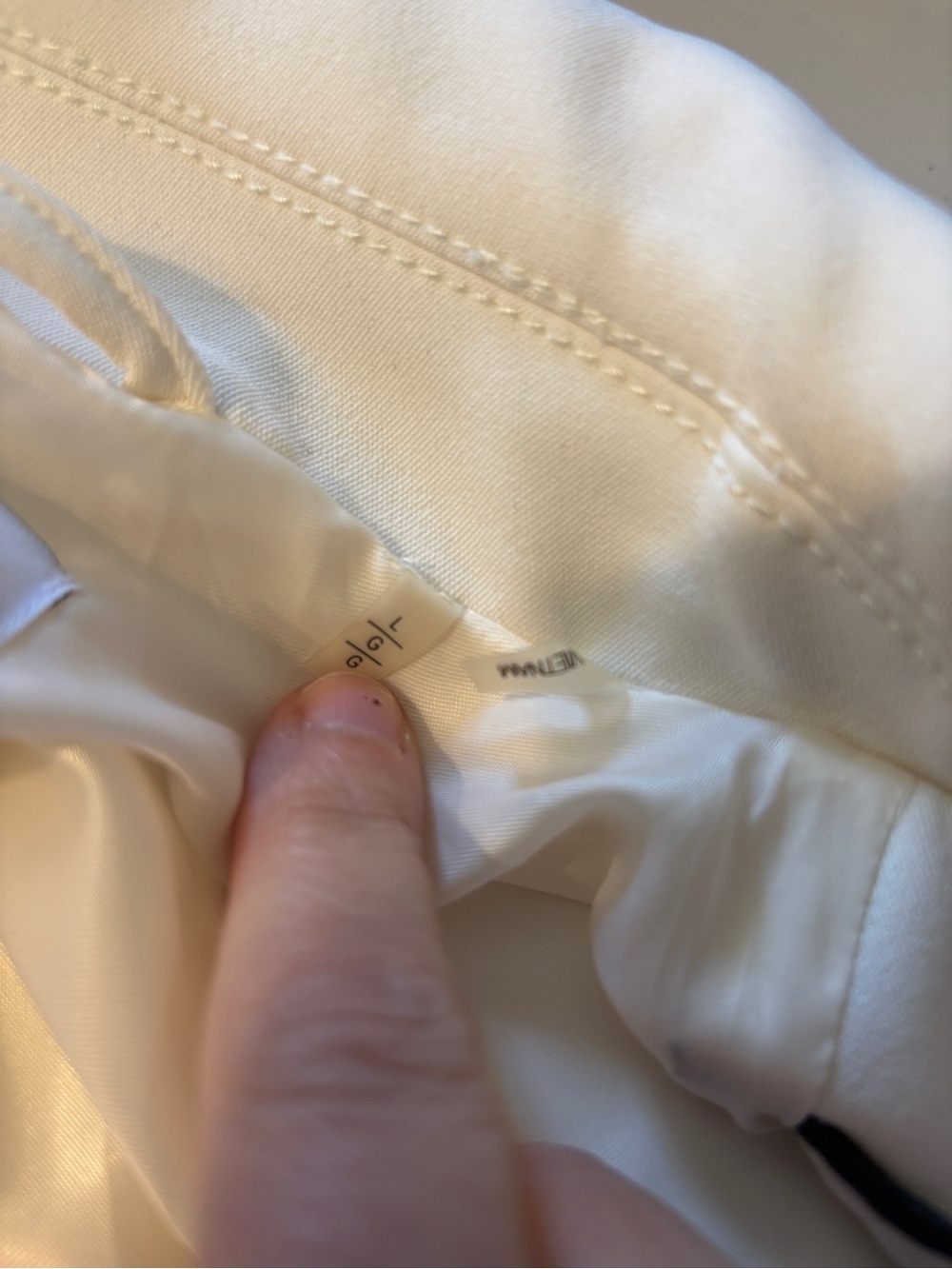 Minimalist Scandi Coat Size Large A-Line Cream White Sophisticated Office Guest - Picture 13 of 13